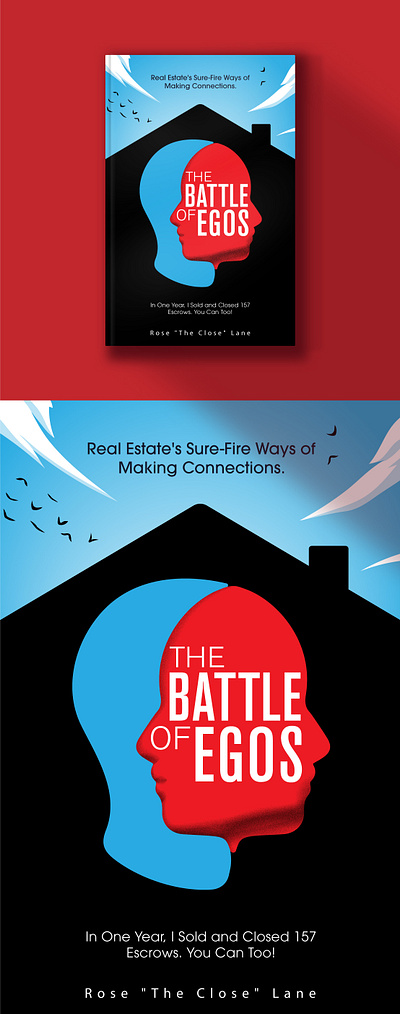 The Battle Of Egos - Book Cover Concept Design abstract book book cover bookcover head portrait print design