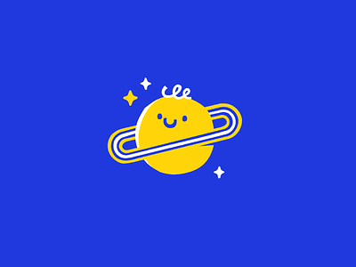 Uranus character icon illustration logo patswerk planet saturn simple sticker vector