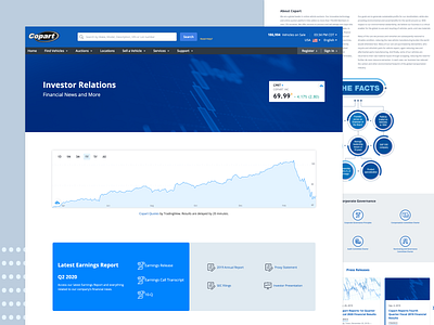 Investor Relations Landing Page finance finances investment investor investor relations landing page landingpage news stock tech ui user experience user interface userinterface ux web webdesign website