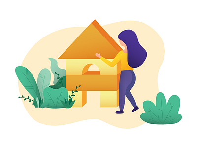 Building home blobs flat design illustration illustrator people illustration person