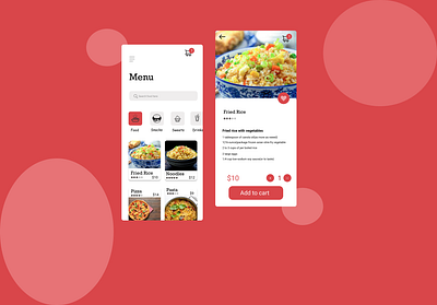 food and drink menu dailyui dailyui043 ui