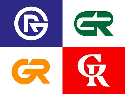 GR Versions design gr gr logo gr monogram letter logo logotype mark monogram symbol typography