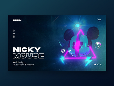 Landing Mouse c4d illustration landing landingpage mickey mouse octane personal branding render web