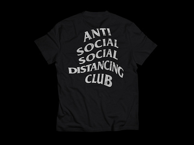 Anti Social Social Distancing Club awareness coronavirus covid19 flat fun funny graphicdesign illustration pandemic tshirt typography virus