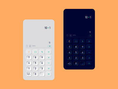 Calculator Neumorphism app calculator dark theme interface light theme ui ui ux design ui design ux