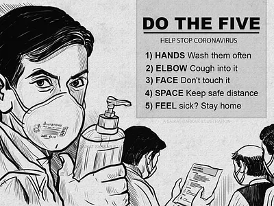 STAY SAFE FROM CORONAVIRUS art branding covid 19 creative graphic design illustration painting poster saikat sarkar illustration satyajit ray stay safe