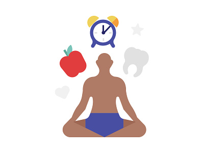 Think on it apple clock icon icons illustration meditate tooth wellness