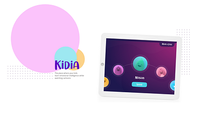 Kidia - UX/UI Case Study branding cartoons casestudy colorful design illustration kids app logo tablet app