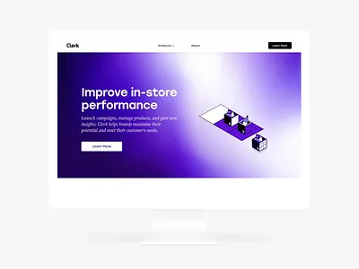 Clerk Homepage 2021 animation grocery homepage marketing site minimal monochromatic purple retail ui ui design web design