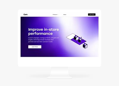 Clerk Homepage 2021 animation grocery homepage marketing site minimal monochromatic purple retail ui ui design web design