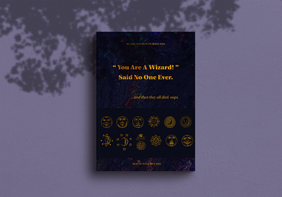 Book Cover Design for Witches and Wizards (2/2) aesthetic artsy book book cover concept design cover art cover artwork cover design gold foil harry potter hippie hogwarts magic millennial minimalism witchy