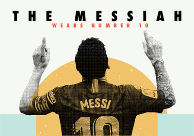 THE MESSIAH barca barcelona bitmap football futbol graphic design halftone legend messi soccer