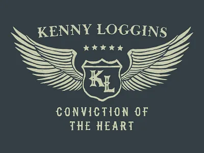 Kenny Loggins "Conviction Of The Heart" Shirt Design americana apparel blues design distressed illustration kenny loggins merchandise music oldschool print rock and roll screenprint shirt shirtdesign vintage wings worn