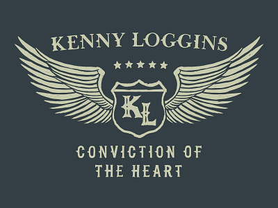 Kenny Loggins "Conviction Of The Heart" Shirt Design americana apparel blues design distressed illustration kenny loggins merchandise music oldschool print rock and roll screenprint shirt shirtdesign vintage wings worn