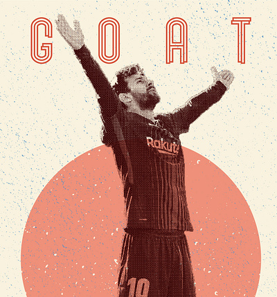 GOAT. barca barcelona bitmap football futbol graphic design halftone legend messi soccer