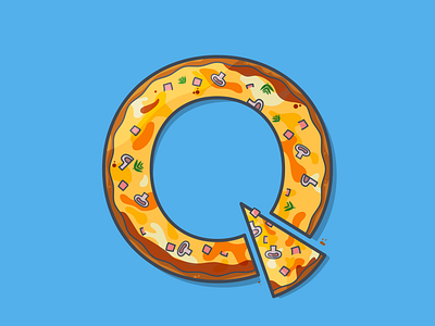 Q is for "quick, pass me that quiche!" 36 days of type food ham lorraine mushroom pastry quiche tart typography vector