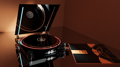 Ecliptic Record Player Render 3d album concept design product design record player render rendering vinyl