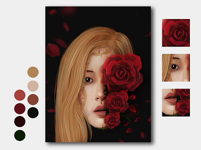 roses are rosie blackpink cartoon cartooning colors design dribbble graphic design illustration illustrator park chaeyoung rose rosie ui vector vector art vexel vexel art