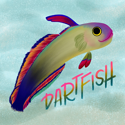 Dartfish digital illustrator gouache illustration kid lit art kidlitart kidlitartist kids book kids illustration procreate texture