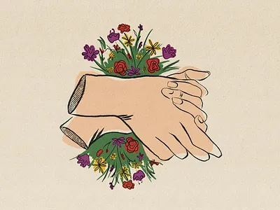 Wash Your Hands flowers halftones hands vintage wash your hands