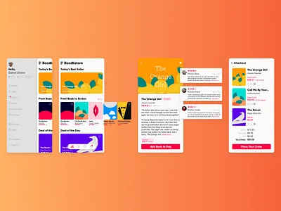 Bookstore add to cart app bookcover bookcovers books bookstore brand identity checkout dailyui ecommerce figma figmadesign product products review reviews shop shopping app ui ux