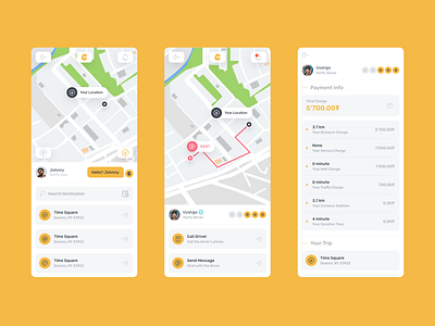 UbCab taxi driver ui design ux design