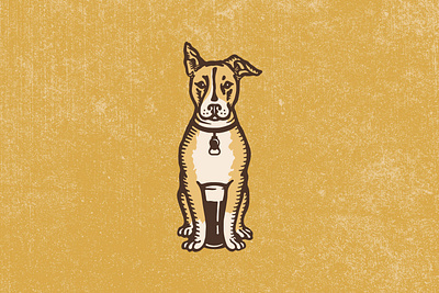 Bare Bones Brewery Logomark branding design dog dog illustration hand drawn identity logo vintage dog illustration