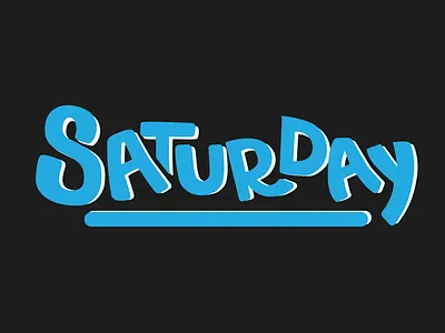 Saturday type design flat illustration illustrator minimal typography