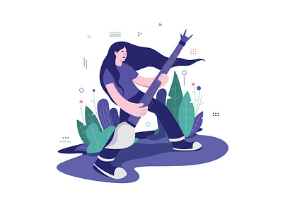 Heavy Metal Designer brush character design guitar heavymetal illustration illustrator music vector