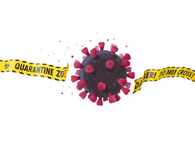 Coronavirus impact. Vector illustration ban barrier biohazard borders break caution coronavirus disease epidemic impact macro outbreak pandemic quarantine sphere tape vector virus