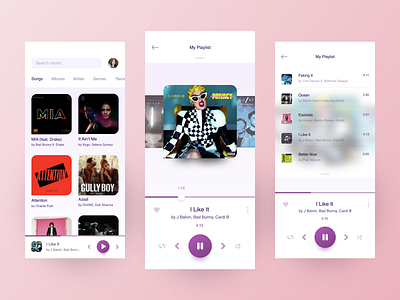 Simple UI for Music player adobe clean app design design india ios minimal music music player song ui uipractice ux