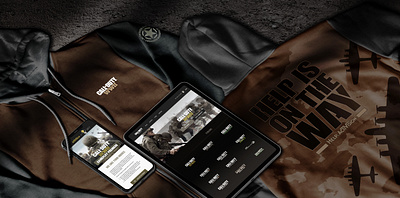 Call of Duty® WWII E3 Premiere apparel army branding call of duty fashion gamification graphic icon ipad military mobile sepia typography ui ux vintage web web design world war wwii