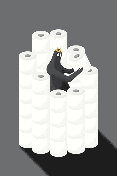 Toilet Paper Castle castle coronavirus covid 19 greed hoarders hoarding humanity illustration toilet toilet paper vector virus