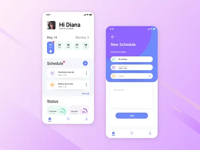 Schedule time App app application calendar design digital schedule statistic time ui