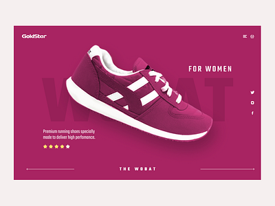 Goldstar - Women's Sport Shoes ecommerce landing page nepal product page shoes shopping ui ux web design