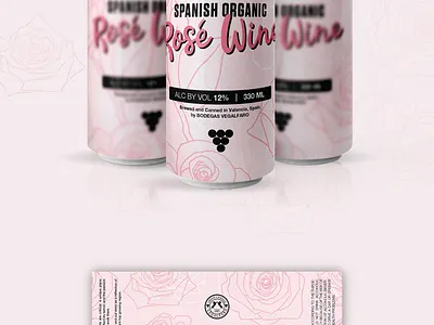 Rose wine label can design design label