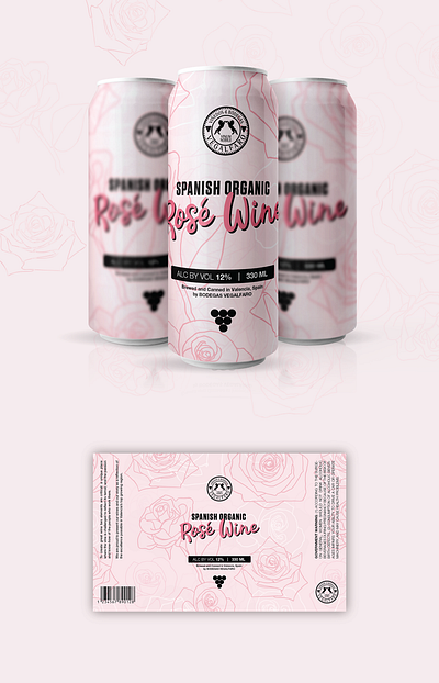 Rose wine label can design design label
