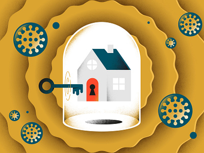 Airbnb + Coronavirus airbnb coronavirus editorial illustration freelance home house illustration illustrator isolation key pandemic vector virus