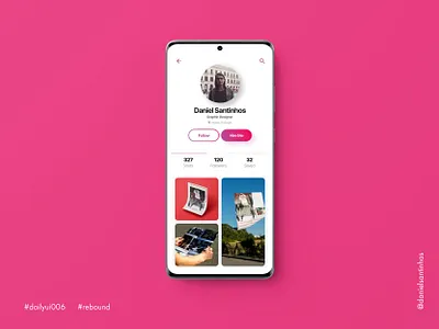 Daily UI #006 - User Profile (Rebound) 006 aveiro dailyui dailyui006 dailyuichallenge elvas freelancer graphic designer layout portfolio profile rebound ui design ui designer ui ux user user experience user interface user interface design user profile