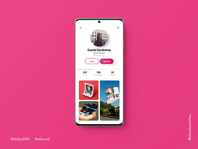Daily UI #006 - User Profile (Rebound) 006 aveiro dailyui dailyui006 dailyuichallenge elvas freelancer graphic designer layout portfolio profile rebound ui design ui designer ui ux user user experience user interface user interface design user profile