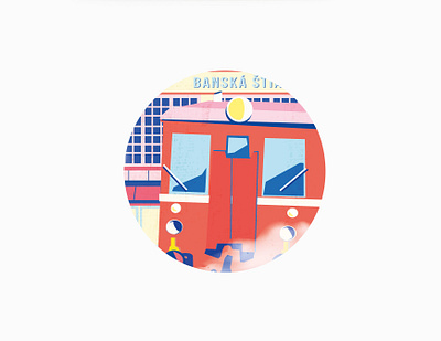 Banska Stiavnica_railroad theme art direction banska stiavnica illustration pastel railway train vector