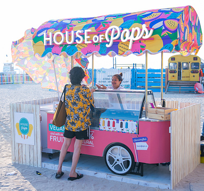 House of Pops - Pops cart branding illustration natural packaging packagingdesign popsicle vegan