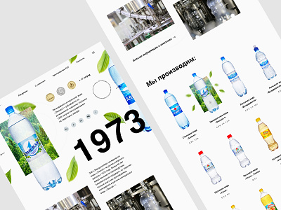 Mineral water factory blue branding creative design factory parralax russia ui water web website