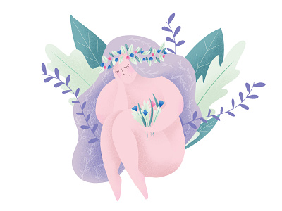 Spring Day 🌱 design flowers free illustration leafs spring women