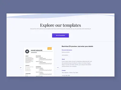 CV builder - Interaction app cv cv template design illustration interaction design resume resume builder ui ux ux ui webdesign
