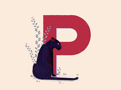 Panther - 36 Days of Type 36daysoftype animal black cat colors design forest illustration italy jaguar jungle leopard travel visual wildlife