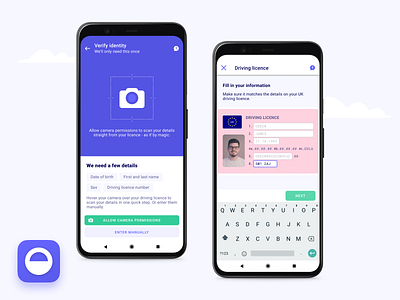 Scan your licence android app camera design insurance insurtech iphone license placeholder scan ui