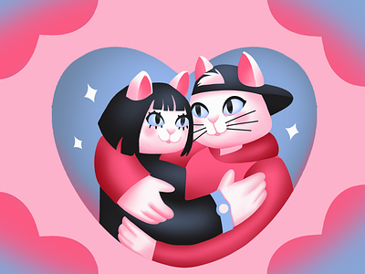 Let Me Be Your Valentine cats character art characters couple design design studio digital art digital illustration digital painting graphic design greeting card heart illustration illustration art illustrations illustrator love romantic saint valentine valentine