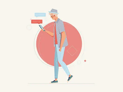 Man read a message adobe illustrator business illustration management manager message messengers readmessage vector vector illustration walking