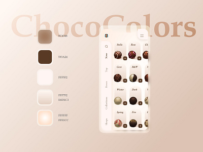 ChocoColors app application chocolate chocolates colors design gradient information ios ios app design iphone iphone11pro mobile mobile ui ui